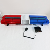BIAOCHI Hochleistungs-17-Blitz-Stroboskop-LED Rot-Blaue Warnleuchte 47'' Auto-Dachwarnleuchte mit 12V CJB-200W Sirene & Lautsprecher