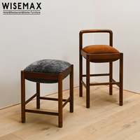 WISEMAX – chaise de salle à manger en bois massif et tissu marron, design scandinave moderne et élégant, pour salle à manger de restaurant
