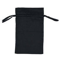 Sac à poussière en satin de soie coloré, promotionnel, personnalisé, avec cordon de serrage double, imprimé, sur mesure, mini (longueur maximale <20 cm), noir