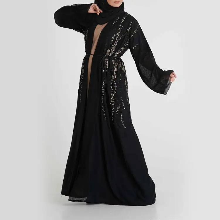 2019 新デザイン女性シンプルなイスラム Jubah 生地素材イスラム教徒アバヤ