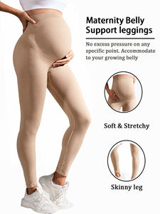 Flw XXL Schwangere Frauen Hohe Taille Atmungsaktive Yoga hosen Elastische Taille Bauch Kompression Workout Mutterschaft sport Spandex/Nylon - Product Image 4