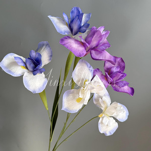 Fleurs d'iris artificielles Jinxi, en soie mélangée, imperméables, pour mariage et décoration intérieure, 2 têtes - Product Image 1