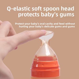 Cuchara <span class=keywords><strong>de</strong></span> Silicona para Alimentar Bebés <span class=keywords><strong>de</strong></span> 120 ml, Biberón con Cuchara y Base <span class=keywords><strong>de</strong></span> Succión - Product Image 4