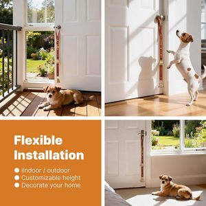 Alfombrilla de cuero interactiva estilo caricatura para alimentación lenta y estimulación olfativa para perros, para entrenamiento de adiestramiento canino y colocación en la manija de la puerta - Product Image 6