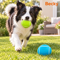 Vente en gros de balles à mâcher souples pour chiens, jouets pour chiens avec logo personnalisé imprimé, balles de sport en caoutchouc colorées, balles de tennis pour l'entraînement en plein air