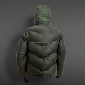 カスタマイズされた衣料品メーカーメンズ冬カーディガンストリートウェアコート熱反応性PUフグブレーカージャケット男性用 - Product Image 4