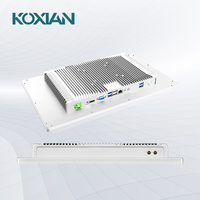 Moniteur tactile industriel blanc avec support pour ordinateur, port Phoenix, double port réseau, support mural et de bureau