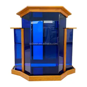 wood+acrylic lectern church podium clear acrylic pulpit stand