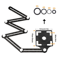 Règle de mesure et de positionnement pliable en aluminium multi-angles, outil de poinçonnage pour plancher en bois, outils de machine, bricolage, OEM, ODM, personnalisé