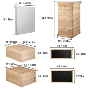4 Layer Langstroth Beehive Starter Kit 10 Frame Wooden Bee House with Frames and Plastic <b>Foundation</b> Sheet - Product Image 4