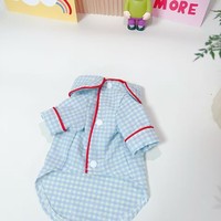 Ensemble de pyjamas pour animaux de compagnie en coton de style INS, chemise et pantalon rayés à l'effigie d'un ours mignon pour chiens et chats, vêtements de nuit respirants pour animaux de compagnie printemps été