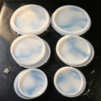 Molde de silicona estilo nórdico de venta directa de fábrica para bandeja redonda de almacenamiento, florero, portavelas de forma de vela y rosa, y soporte para velas de té, para resina y yeso