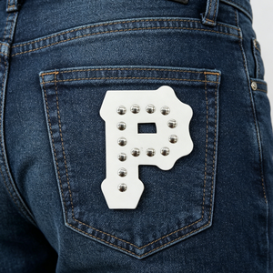Écusson en cuir avec logo métallique personnalisé, lettres et motifs, bordure en cuir, logo métallique 3D, patch en cuir à coudre, accessoires vestimentaires - Product Image 5