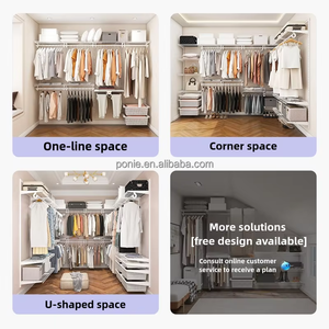 Armario Moderno Personalizado de Tamaño Pequeño, Puertas de MDF, Construcción de Acero Ensamblada, 1.4M de Ancho, para Almacenamiento de Ropa en el Dormitorio - Product Image 3