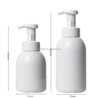 Flacons ronds blancs personnalisés de 300ml 500ml en plastique à pompe en mousse PE pour nettoyant pour le visage de grand volume savon pour les mains mousse gel douche barboteur