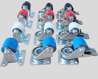 Roulettes pivotantes de 1,25 pouce à faible centre de gravité pour armoires électriques, roues industrielles pour chariots, roues fixes en nylon robustes