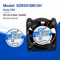 Ventilateur axial DC à roulement à billes haute vitesse 25x20x10mm 7000-12000RPM SZR2510 Mini ventilateur de refroidissement DC sans balais OEM/ODM