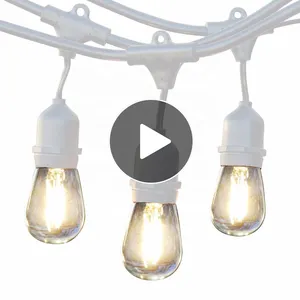 Đèn Dây Đèn LED Ngày Lễ Có Lỗ S14 E26 E27 E27 Kính Trắng Ấm Tùy Chỉnh 48ft/Đèn Dây Đèn Led Ngoài Trời Chống Nước