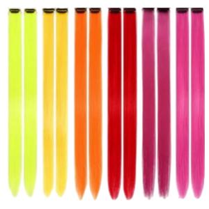 ผมต่อแบบคลิปหนีบ ยาวตรง 20 นิ้ว ทำจากเส้นใยทนความร้อนสูง สำหรับสาวๆ ใช้สำหรับงานปาร์ตี้ <span class=keywords><strong>ไฮ</strong></span><span class=keywords><strong>ไล</strong></span><span class=keywords><strong>ท์</strong></span><span class=keywords><strong>สี</strong></span>ผม 20 นิ้ว - Product Image 3