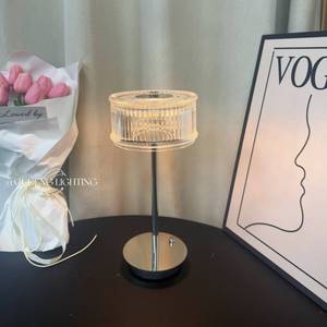 Cross-border minimalist decorative metal rechargeable <b>table</b> lamp, acrylic high-end living room bedroom <b>bedside</b> night light - Product Image 4