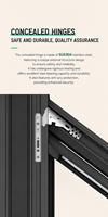 Fenêtre à battant en aluminium à triple vitrage trempé haute performance avec design minimaliste pour résidences et hôtels de luxe
