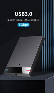 พอร์ต HDD ขนาด 2.5 นิ้วพร้อมอุปกรณ์จัดเก็บข้อมูลแบบพกพาที่มีไฟส่องสว่าง อินเทอร์เฟซ ABS เคส HDD แบบไม่ใช้เครื่องมือ รองรับ UASP SSD - Product Image 2