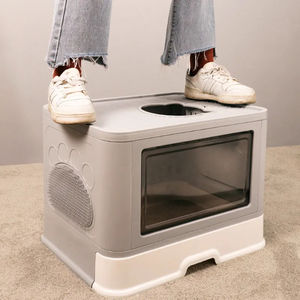 Qbellpet 2024 nouvelle boîte de toilette pour chat boîte à litière intérieure semi-fermée conception séparée facile à nettoyer et à laver avec pelle à litière pour chat - Product Image 3