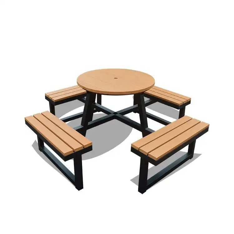 Bahçe mobilyaları açık yemek masası seti üreticisi piknik ahşap masa tezgah