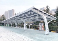Structure de carport solaire en acier galvanisé à chaud pour stationnement résidentiel et station de recharge de véhicules électriques