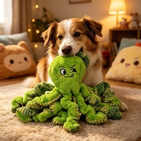 Jouets Indétructibles pour Animaux de Compagnie : Jouet Interactif en Peluche Pieuvre Mignonne et Amusante avec Son pour Chiots