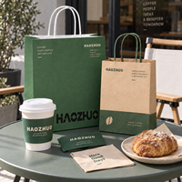 Sacs en papier kraft personnalisés avec logo pour l'emballage alimentaire : sacs à emporter pour café, lait, thé, gâteaux et autres produits alimentaires.