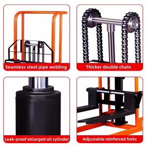Microcarretilla elevadora hidráulica pequeña para el hogar de 1,2 M, capacidad de 400kg, elevador Manual de paletas, apilador de placa de hierro, carro de plataforma, OEM - Product Image 4