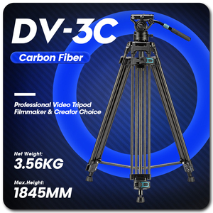 Trípode Resistente de Fibra de Carbono con Rotación Panorámica de 360° y Cabezal Fluido para Cámara/DV - Product Image 1