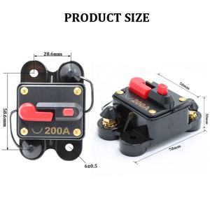 Bloc de fusibles en ligne pour autoradio 12V-24V CC, protection contre les surcharges du moteur, <span class=keywords><strong>12</strong></span> <span class=keywords><strong>volts</strong></span> pour voiture, SUV, marine, <span class=keywords><strong>disjoncteur</strong></span> avec réinitialisation manuelle - Product Image 2