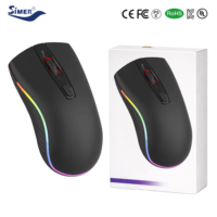 Souris sans fil 2.4G, Version rechargeable, silencieuse, accessoires pour ordinateur portable, 1600 Dpi, 3 boutons, souris de jeu lumineuse RGB colorée