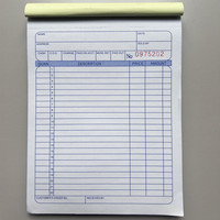 Fiche de livraison personnalisée pour le commerce extérieur anglais, en pâte chimique couchée, autocopie, facture et carnet de reçus en deux exemplaires