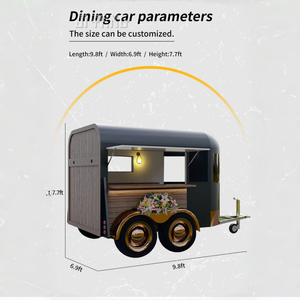 길거리 노점 커피 핫도그 카트 이동식 주방 피자 푸드 트레일러 판매용 상점 카트 트럭 말 트레일러 - Product Image 2