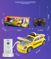 Voiture télécommandée RC 49 MHz 4 canaux 1:22 avec télécommande experte, utilisation intérieure-extérieure, borne de recharge incluse