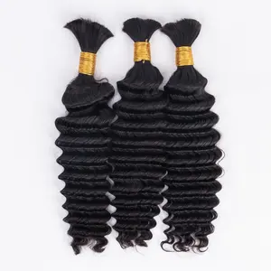 Capelli indiani vergini capelli ricci profondi capelli umani alla rinfusa per intrecciare 100% capelli umani alla rinfusa per Boho dea trecce