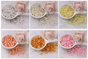 ไข่มุกพลาสติกสีขาวเบจ ขนาดผสม 3-8 มม. มีรูสำหรับทำเครื่องประดับ - Product Image 6