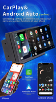 BQCC 7" 2 Din IPS Sans Fil Car Play Android Navigation AHD OBD TPMS GPS WIFI Mirror Link Lecteur Audio de Voiture Garantie 1 An