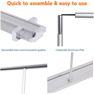حامل لافتات قابل للطي عالي الجودة بقاعدة عريضة - ألومنيوم أحادي الجانب 100×200 سم فضي/أسود للعروض الترويجية |   عينة، حجم مخصص - Product Image 5