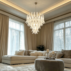 Lampadario Francese a Cinque Livelli in Vetro con Colori Personalizzabili <span class=keywords><strong>per</strong></span> Ville, Sale da Pranzo, Soggiorni, Hotel, Lampadario Moderno - Product Image 4