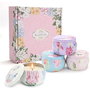 Set hadiah lilin wangi timah aromaterapi kustom lilin kedelai kesukaan pernikahan - Product Image 6