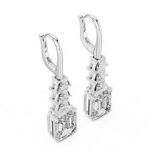 Boucles d'oreilles en argent sterling avec diamants de laboratoire, bijoux de luxe modernes, clous d'oreilles étincelants de créateur pour mariage et soirée - Product Image 3
