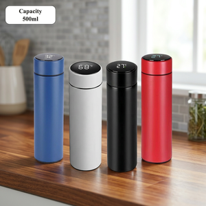 Bouteille d'eau isotherme en acier inoxydable de 500 ml avec impression de logo personnalisé, conservation de la chaleur pendant 12 à 24 heures, anti-fuite, gourde portable pour - Product Image 5
