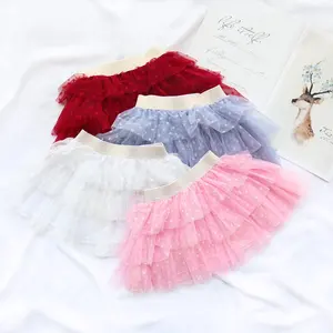 Kids Litter Girls' Skirts Wholesale Kids Dress Cotton Lining 2020 Layer Skirts Children Cute Tutu Pleated Skirt for Kids