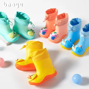 Botas de chuva unissex para meninos e meninas, calçados de bebê unissex para caminhar ao ar livre, botas de plástico personalizadas para chuva, 2024