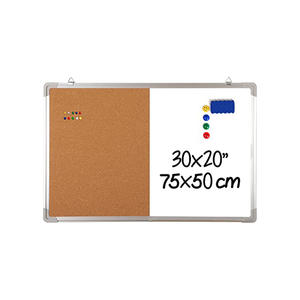 Nouvelle Tableau d'affichage mural personnalisable, moitié tableau en liège et moitié tableau blanc, avec cadre - Product Image 1