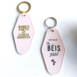 Wholesale <b>Custom</b> Retro Vintage Motel Room Keychain Bulk Sublimation Blank Keychain Hotel <b>Key</b> Holder - Product Image 6